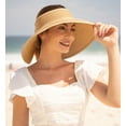 thumbnail image 2 of Simplicity Beach Roll-Up Beach Straw Sun Visor Hat with Bow, 283_Natural, 2 of 6