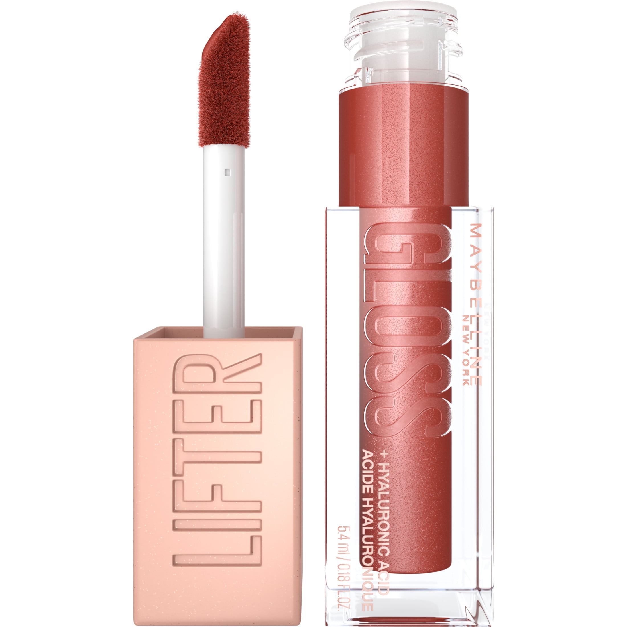 (2 pack) Maybelline Lifter Gloss Lip Gloss with Hyaluronic Acid, Rust