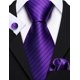 thumbnail image 4 of Set de corbatas Barry.Wang Stripe Classic de seda tejida para hombre, 4 of 7