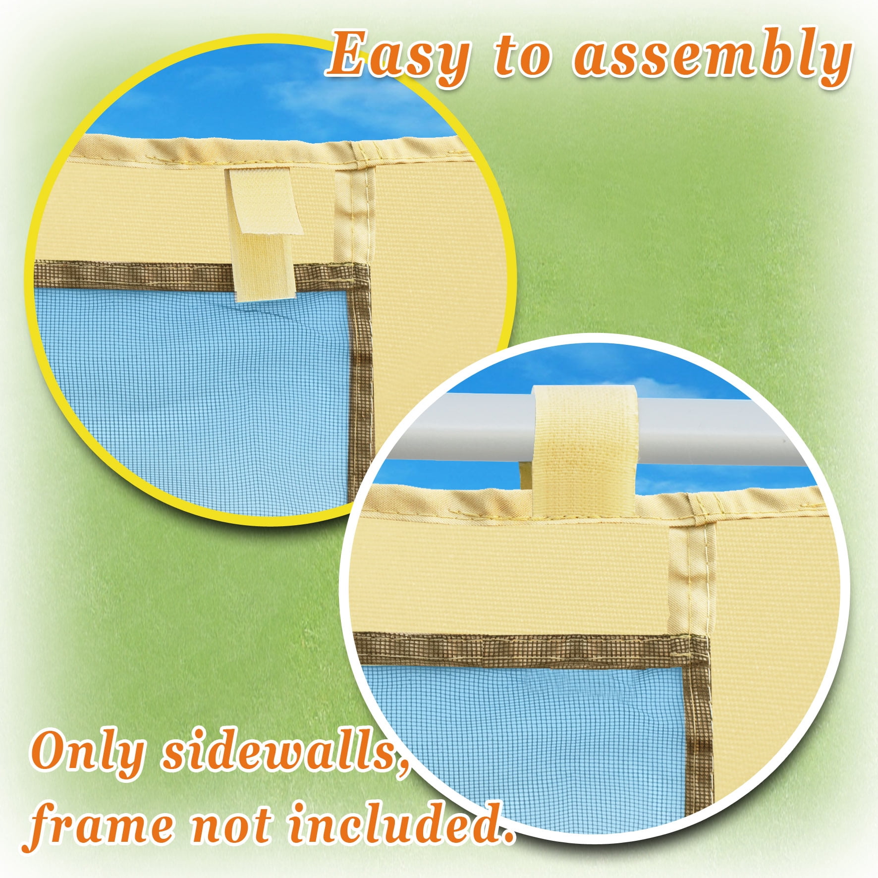 Sunny Canopies Sidewalls 10' L X 6.4' W Mesh Wall for Pop Up Canopy Screen Room, Pack of 4 (Walls Only)