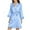Light Blue, variant on WREESH Womens Silk Pajamas Casual Homewear Long-Sleeve V-Neck Dress Color Lace Night-Robe One Size Pink