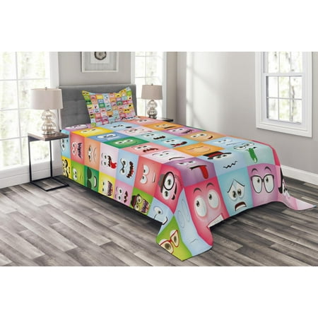 Humor Bedspread Set Internet Cartoon Meme Funny Culture Facial