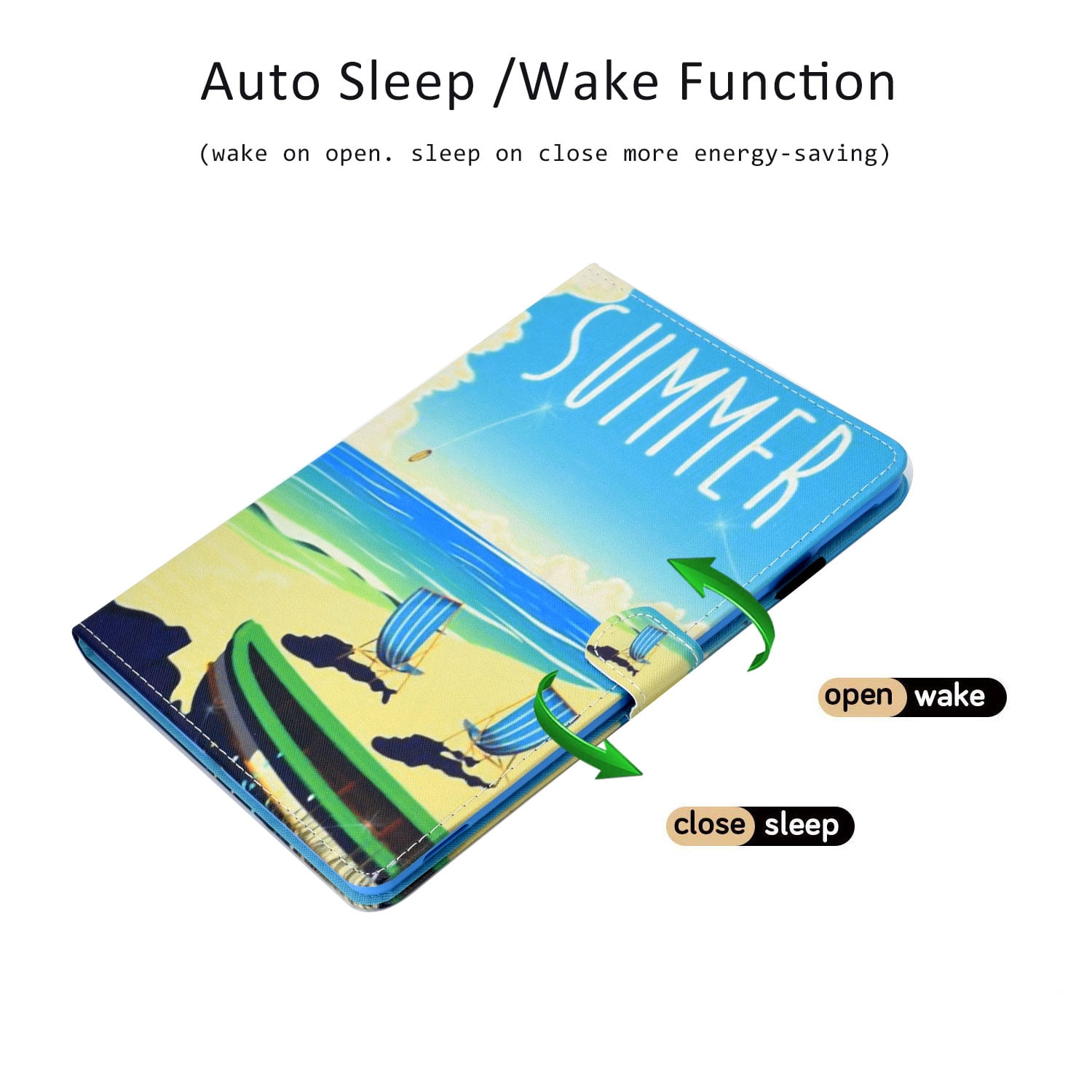 Allytech iPad 10.2" Case Cover with Pencil Holder, PU Leather Slim Shell Flip Multi Angle Stand Auto Sleep Wake Shockproof Full Protection TPU Back Cover for Apple iPad 10.2" 2019, Summer