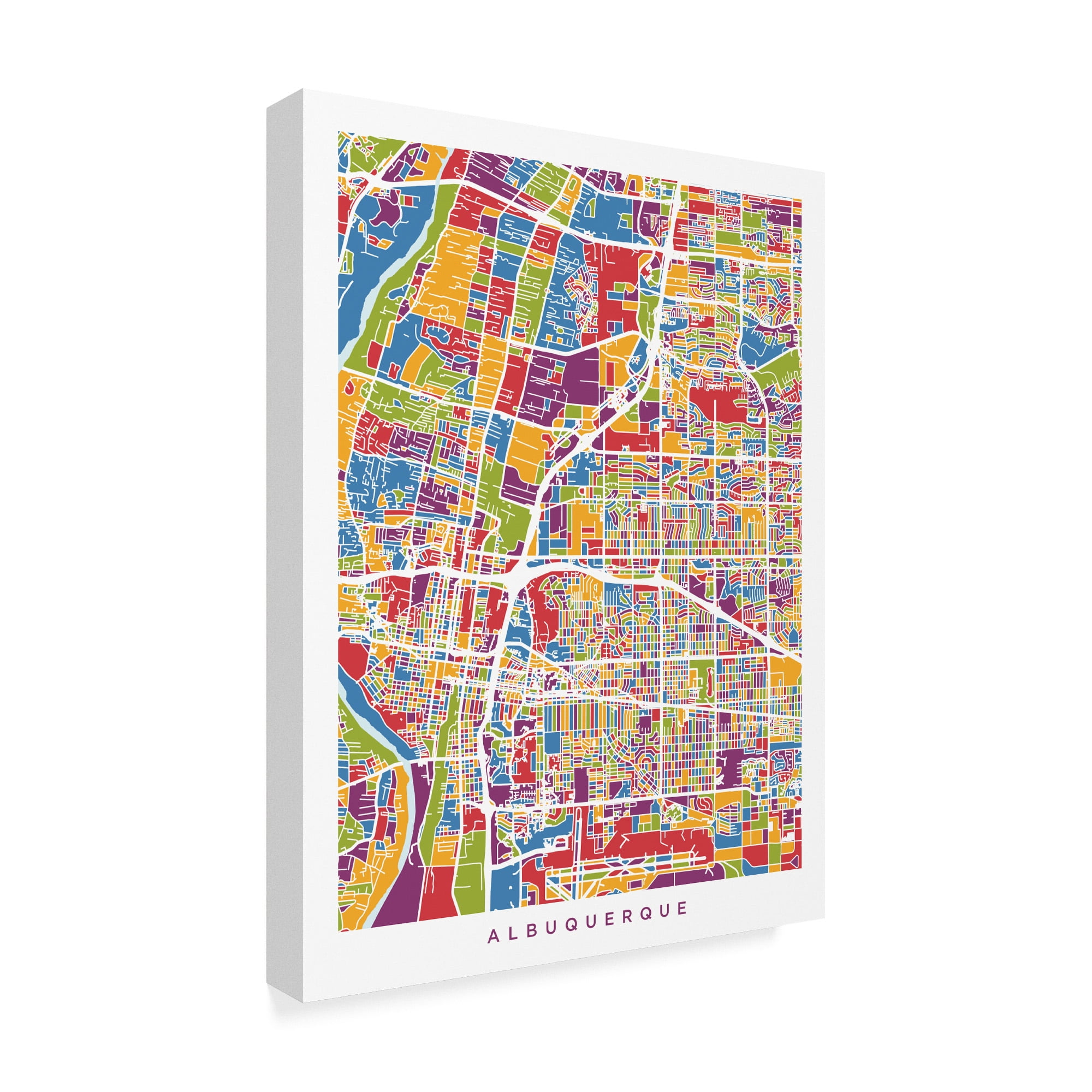 Trademark Fine Art 'Albuquerque New Mexico City Street Map' Canvas Art by Michael Tompsett