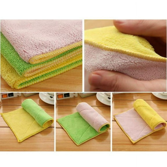 Vikakiooze Mixed Color Microfiber Car Cleaning Towel Kitchen Washing Polishing Cloth