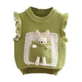 thumbnail image 2 of piuwrlz Summer Sleeveles Wide-StrapTank Tops Kids Girls Boys Lightweight Sports Vest Fashionable Round Neck Knitted Pullover Green Size 3 Years, 2 of 3