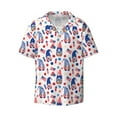 thumbnail image 2 of Lafuoo 4th Of July Pattern Men's Cuban Collar Short Sleeve Shirt, Button-Down Resort Beach Pocket Shirt-4X-Large, 2 of 6
