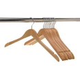 thumbnail image 3 of Quality Semi Curved Wooden Suit Hangers, 10-Pack Smooth Finish Solid Wood Coat Hanger with Swivel Hook, Jacket, Pant, Dress Clothes Hangers (Natural, 10), 3 of 5