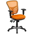 thumbnail image 2 of Emma + Oliver Mid-Back Orange Mesh Multifunction Ergonomic Office Chair - Adjustable Arms, 2 of 10