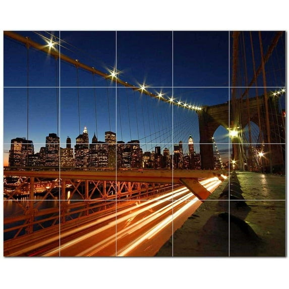 City Picture Ceramic Tile Mural Kitchen Backsplash Bathroom Shower, 404494-XL54