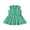 Green, variant on Little Toddler Girl Summer Dress Golf Print/Bow Print Zip Up Turn Down Collar Sleeveless A Line Dress