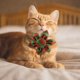 thumbnail image 2 of Rojo y Verde Patrón Gato Girasol Mascota Collar Gato Desprendido con y Corbata, 2 of 4