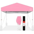 thumbnail image 3 of Best Choice Products 8x8ft Easy Setup Pop Up Canopy w/ 1-Button Setup, Wheeled Case, 4 Weight Bags - Pink/White, 3 of 10
