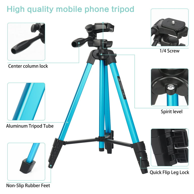 60 Phone Tripod, UEGOGO Tripod for iPhone with Remote Shutter and  Universal Clip, Compatible with iPhone/Android/Sport Camera Perfect for  Video