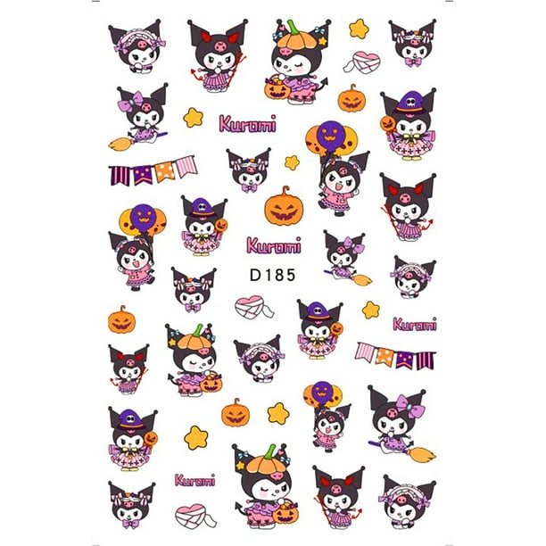 1 Uds nuevo Anime Sanrio suministros para uñas pegatinas de uñas dibujos animados Melody Kulomi Cinnamoroll dibujos animados 3D pegatinas adhesivas prensa en las uñas