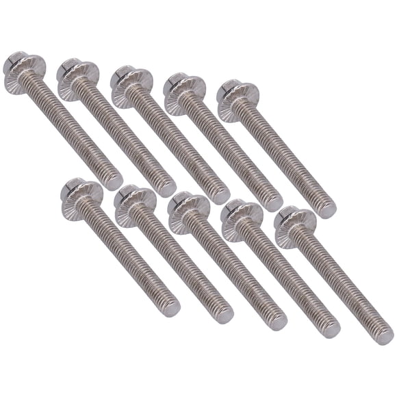 Flanged Hex Head Bolt, Firm Fixing Stainless Steel A2-70 M5 10Pcs Screw Bolts Accessory Rustproof for Fastening M5x10,M5x12,M5x16,M5x20,M5x25,M5x30,M5x35,M5x40