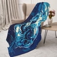 thumbnail image 3 of Sikiie Abstract Blue Skull Cozy Flannel Fleece Throw Blanket: Lightweight & Thick for All Seasons - Perfect for Women, Men, & Kids"50"x40", 3 of 6