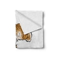 thumbnail image 2 of Tiger Soft Flannel Fleece Blanket, Japanese Inspired Large Feline Japanesque Design Free Hand Drawing Traditional, Cozy Plush for Indoor and Outdoor Use, 60" x 80", Black Pale Brown, by Ambesonne, 2 of 6