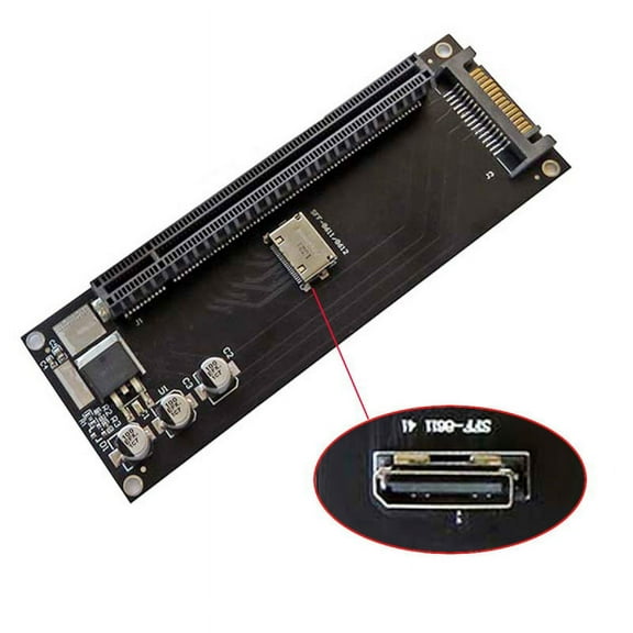 CY Oculink SFF-8612 SFF-8611 to PCIE PCI-Express 16x 4x Adapter with SATA Power Port for Mainboard Graphics Card