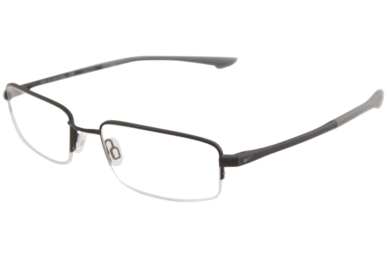 Nike Men's Eyeglasses 001 Satin Black Half Rim Flexon Optical Frame Walmart.com