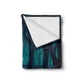 thumbnail image 2 of Happy Camper Soft Flannel Fleece Throw Blanket, Cartoon Illustration of Lonely Camp in Woods at Night, Cozy Plush for Indoor and Outdoor Use, 50" x 70", Dark Violet Blue Teal, by Ambesonne, 2 of 5