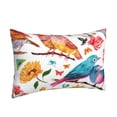 thumbnail image 2 of Naloa Flowers Birds And Butterflies Pillowcase, Throw Pillowcase, Wrinkle-Free, Stain-Resistant with Hidden Zipper for Bedroom Sofa - 16"x24", 2 of 9