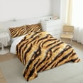 thumbnail image 3 of Homewish Tiger Stripes Queen Comforter Set,Jungle Animal Bedding Sets,Brown Black Bedding Comforter Set For Gir Boy,Super Cozy Room Decor Reversible,3pcs, 3 of 8