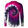 thumbnail image 4 of T-shirts d'Automne pour Homme Col Rond Manches Longues Hauts Imprimé Teinture sur Nœuds Blouses d'Automne, 4 of 5
