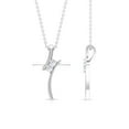 thumbnail image 3 of Rosec Jewels Natural Diamond Cross Pendant Necklace with Chain - HI-SI Quality - Minimalist Necklace Ready to Gift for Christmas, 14K White Gold, 3 of 8