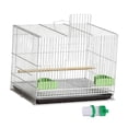 thumbnail image 4 of Jaula de hierro para periquitos, jaula portátil para pájaros con asa, accesorios para interiores, caja para pájaros Blanco, 4 of 8