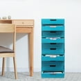 thumbnail image 5 of Blue Wooden Drawer Organizer Set - 4-Piece Stackable Storage Cabinets (1-4 Drawers) - for Office/Home/Bathroom, 5 of 14