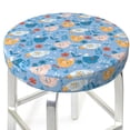 thumbnail image 3 of Daiia Cute Chickens and Flowers Stool Covers Round,Round Bar Stool Covers Waterproof Bar Chair Covers Washable Stool Cushion Slipcover for 12-14 Inch Chair-13 inch, 3 of 7