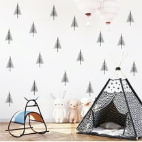 50 Pcs Decals Black Lines Pine Wall Stickers Removable Peel and Stick Living Room Bedroom Home Office Kitchen Bathroom Wall Decor