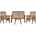thumbnail image 1 of 4-Piece Solid Acacia Wood Conversation Set in Brown, 1 of 6