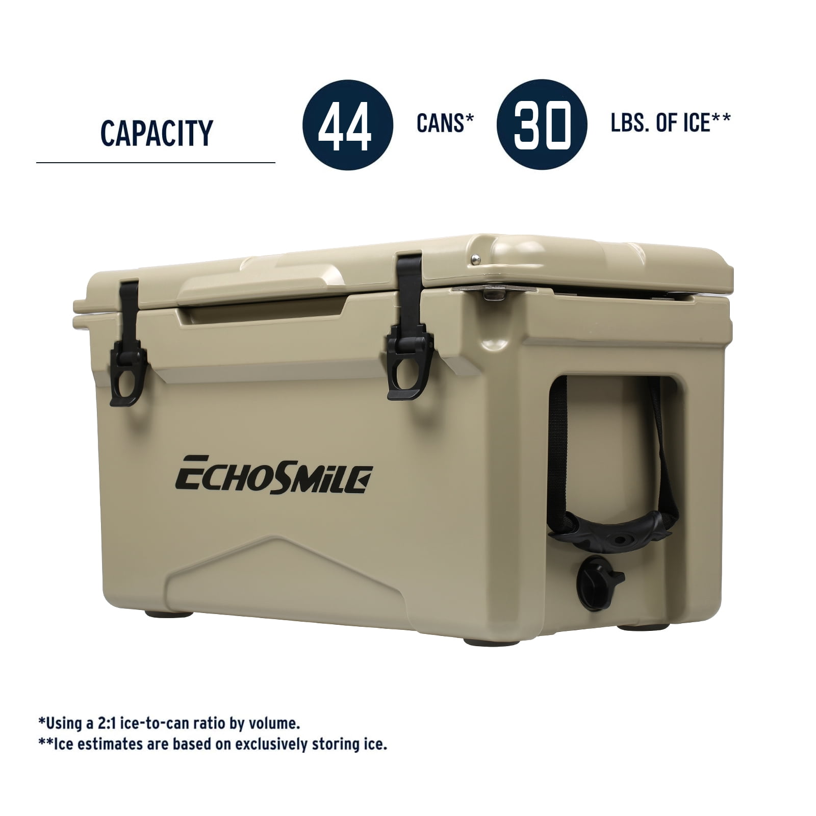 30 QT Ice Chest Cooler Insulated Portable Ice Chest Box for Beach, Drink, Beverage, Camping, Picnic, Fishing, Boat, Barbecue,khaki