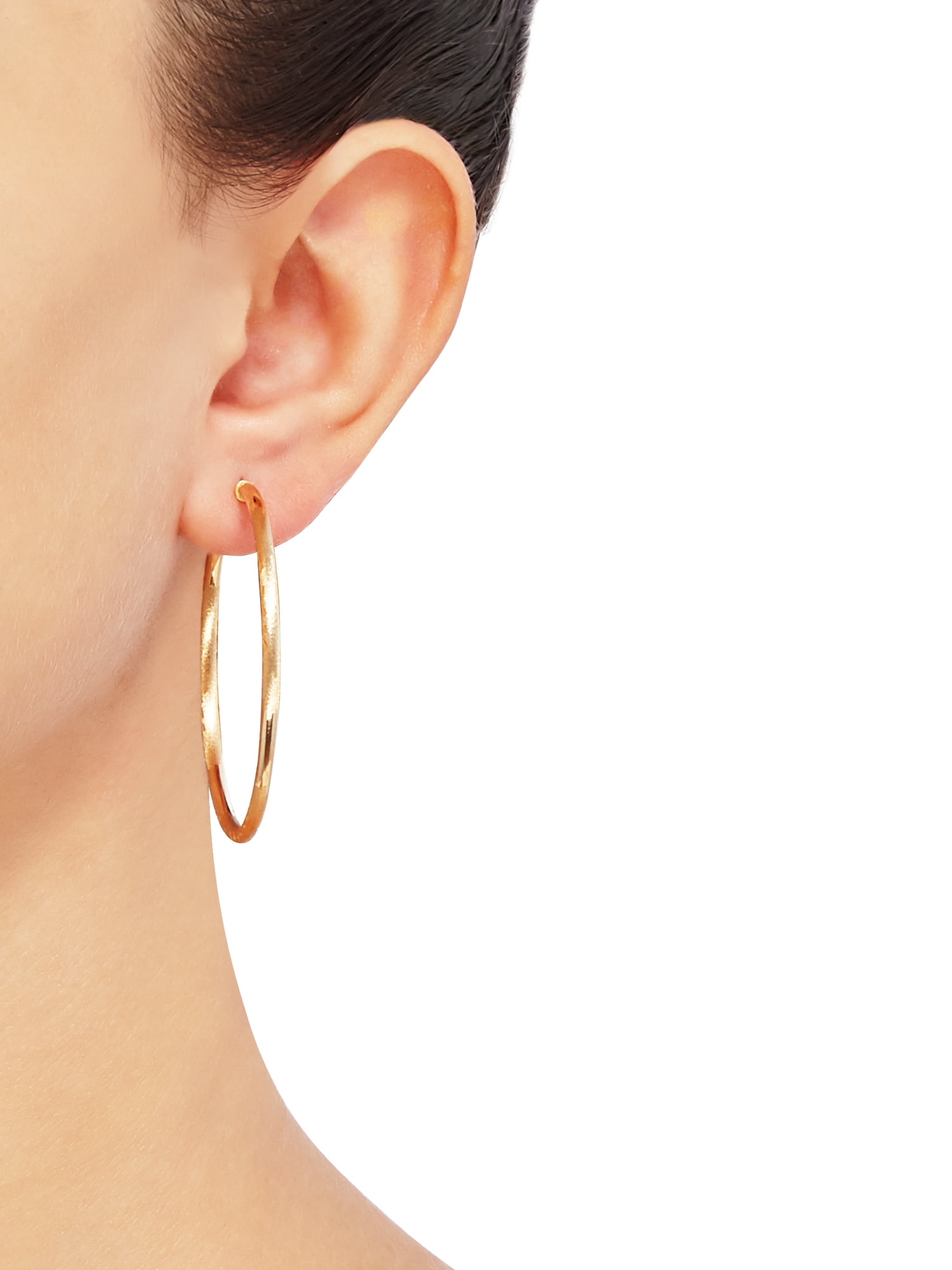 Brilliance Fine Jewelry 10K Yellow Gold 2.3MMx47MM Hollow Round Hoops Earrings