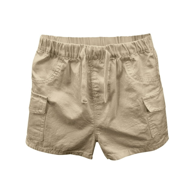 Timegard Boys Clothes Drawstring Cargo Shorts Thin Loose Shorts Active Outdoor Solid Color Summer