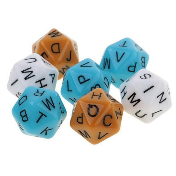 lionlar 2x Lots 7 Multi Side Dice D20 20-Die English Alphabet Dices for Party Supplies