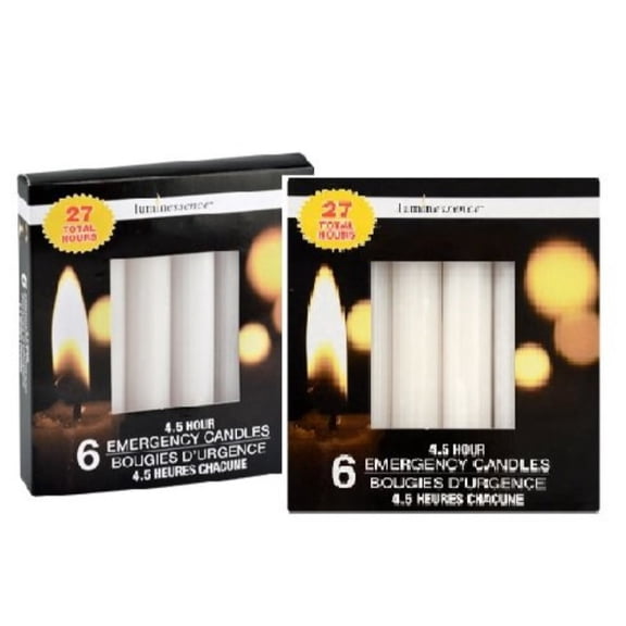 luminessence 4.5 hour 6 emergency candles (pack of 2)