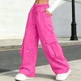 thumbnail image 5 of Bovxnpu Girls Summer Wide Leg Pants Solid Girls Summer Thin Bow Elastic Waist Wide Leg Casual Sports Pants, 5 of 7