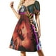 thumbnail image 3 of Llevaba un vestido de manga corta con boina frambuesa, vestido elegante y chic para mujer, vestido de verano para mujer., 3 of 7