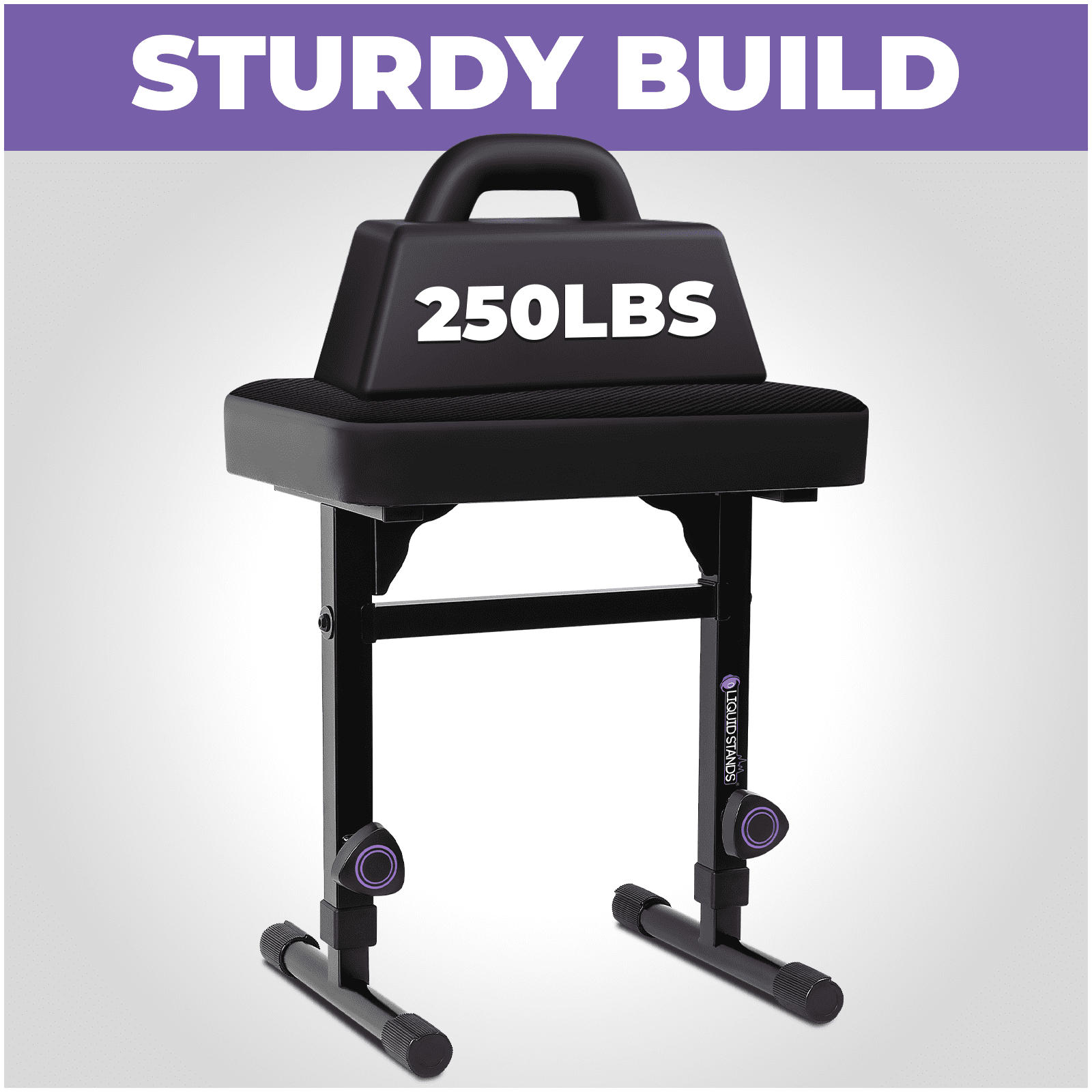 Liquid Stands Piano Bench Adjustable Stool – Music Keyboard Bench Seat for Piano Keyboard Stand with Black Padded Cushion for Musicians Piano Stool Chair (Mesh Fabric)