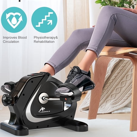 Compact Dual-Function Elliptical Machine with Arm and Leg Motion, 8 Resistance Levels, LCD Display, Silent Operation, 350 lb Capacity for Home, Office, and Rehabilitation Use