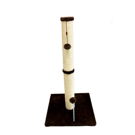 Cat Craft 30 inch Sisal Scratching Post (Dark Chocolate Fur 16x16 Base)