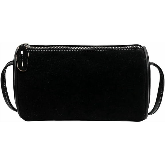 HMSHA Suede Shoulder Bag Clutch for Women Suede Crossbody Bag Handbag Suede Purse Satchel Bag Frosted Cylinder Bag Tote Bags