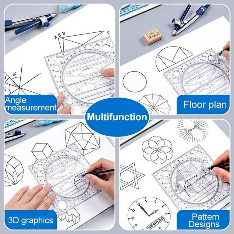 Meuva Creative Multifunctional Drawing Ruler Mathematical Geometry
