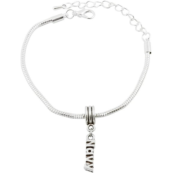 Emerald Park Jewelry Navy Snake Chain Charm Bracelet