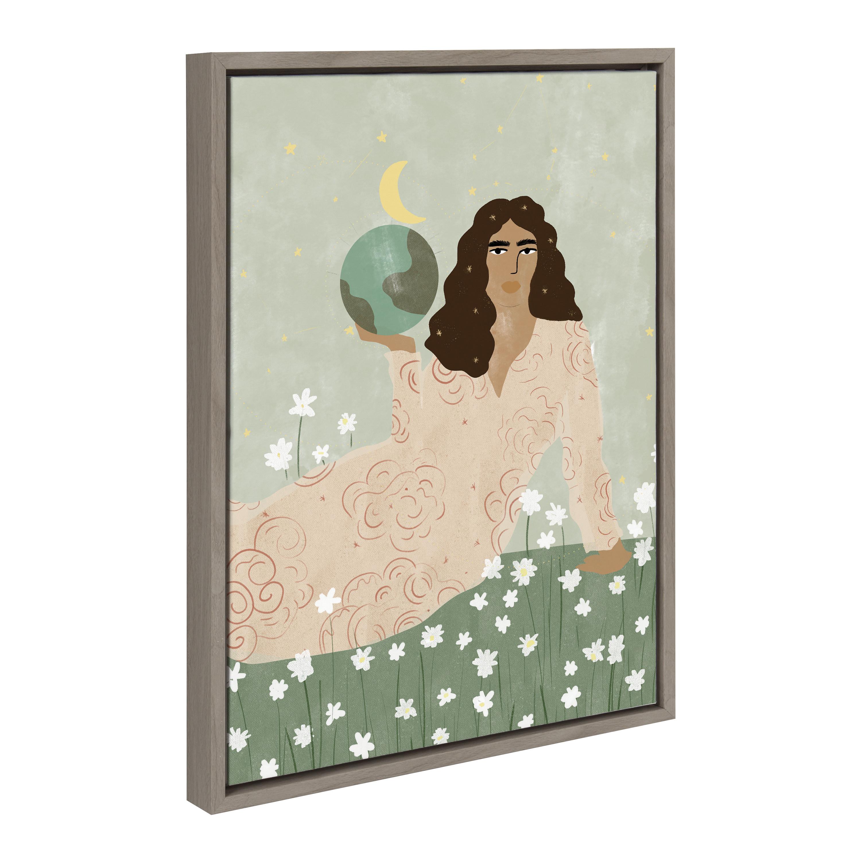 Kate and Laurel Words, Black Framed Canvas Art Print, 18x24