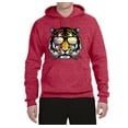 thumbnail image 2 of Funny Neon Summer California Beach Tiger | Mens Animal Lover Hooded Sweatshirt Graphic Hoodie, Vintage Heather Red, X-Large, 2 of 4