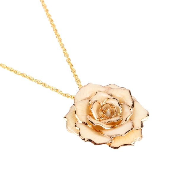 Collar Con Colgante de Pétalos de Crema Chapado en Oro de 24k Hecho A Mano, Aniversario Perfecto, Boda, Regalo de Cumpeados para Para Ella